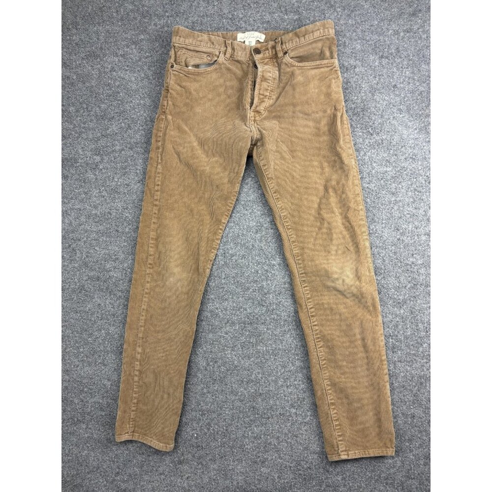 H&M L.O.G.G. Corduroy Pants Mens 31 Brown Button Fly 5-Pocket‎ Casual Stretch